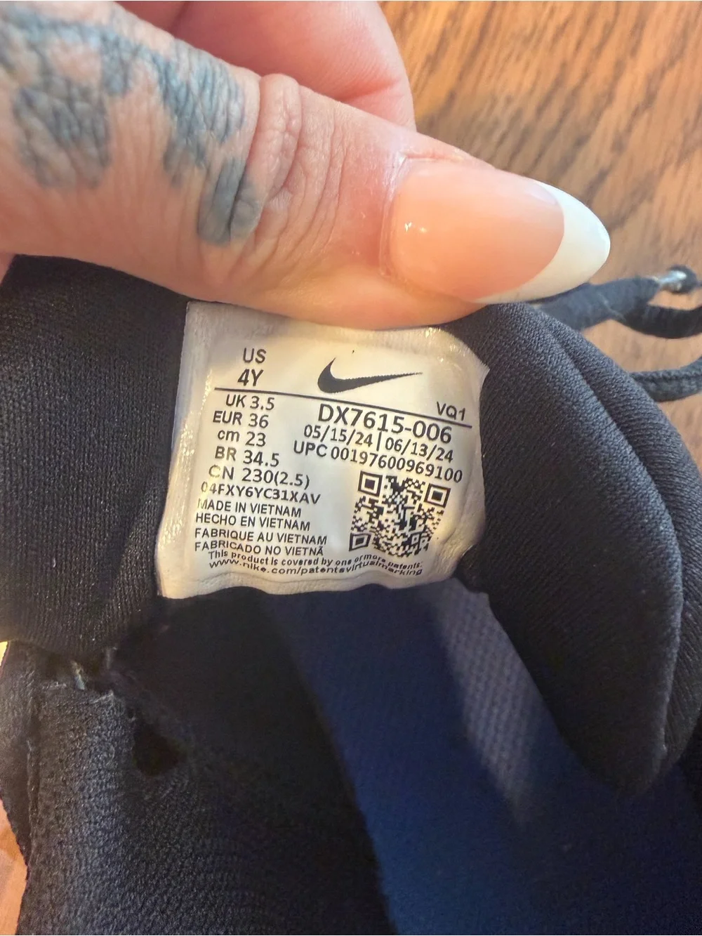 Nike Kids Black and Blue Lace-Up Sneakers
